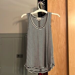 Black and white striped tank